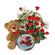 The Best Gift. A basket arrangement of red roses with greens, cute teddy bear and a box of finest cookies.. Novosibirsk