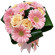Pastelle. Round bouquet of gerberas and roses in soft pastel-and-pink colors.. Novosibirsk