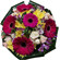 Rumba. Tight, rich round bouquet of gerbera daisies, spray roses, chrysanthemums and alstroemerias.. Novosibirsk