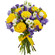 bouquet of yellow roses and irises. Novosibirsk