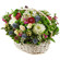 basket of chrysanthemums and roses. Novosibirsk