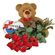 red roses with teddy and chocolates. Novosibirsk